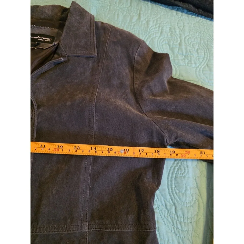 Coolwear Outerwear Women's Size Large Brown Suede Lined Long Fitted Jacket‎ Y2K